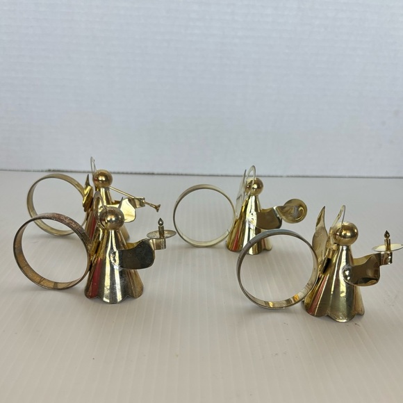 Vintage Christmas Gold Tone Angel Napkin Ring Holders  Lot of 8 - Picture 9 of 10